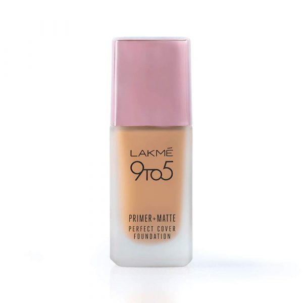 Lakme 9To5 Primer + Matte Perfect Cover Foundation, W240 Warm Beige, 25ml
