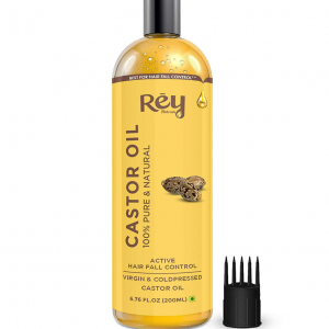 Rey Naturals Castor Oil for Skin, Premium Cold Pressed, 200ml