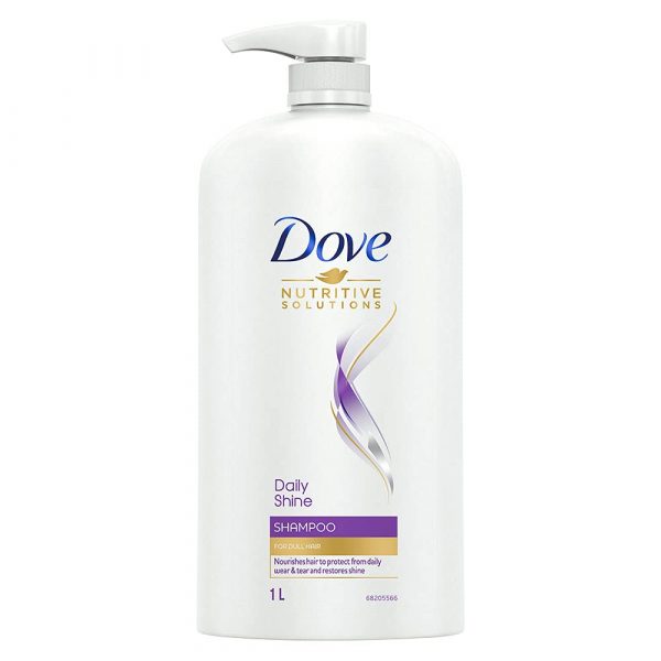 Dove Daily Shine Shampoo For Damaged or Frizzy Hair, 1L