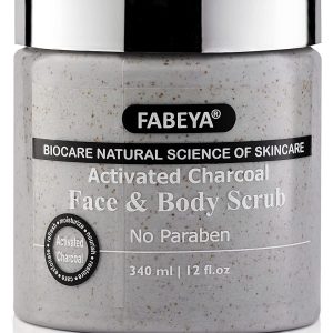 Fabeya Biocare Natural Activated Charcoal Face And Body Scrub, 340ml