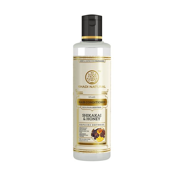 Khadi Natural Shikakai & Honey Herbal Hair Conditioner, SLS & Paraben Free, 210ml
