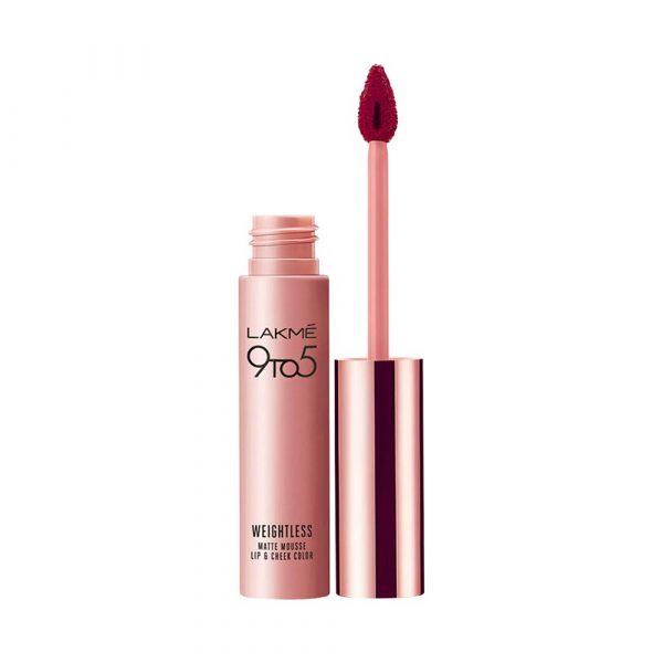 Lakme 9 to 5 Weightless Lip & Cheek Color, Rosy Plum, 9gm