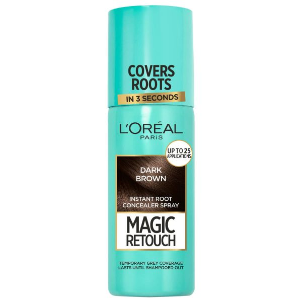 L'Oreal Paris Instant Root Concealer Spray, Magic Retouch, Root Touch up - 2 Dark Brown