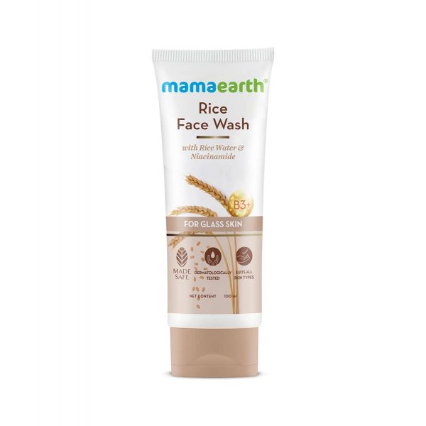 Mamaearth Rice Face Wash With Rice Water & Niacinamide for Glass Skin, 100ml