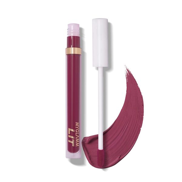 MyGlamm LIT Liquid Matte Lipstick-Slow Fade (Purple), 3ml
