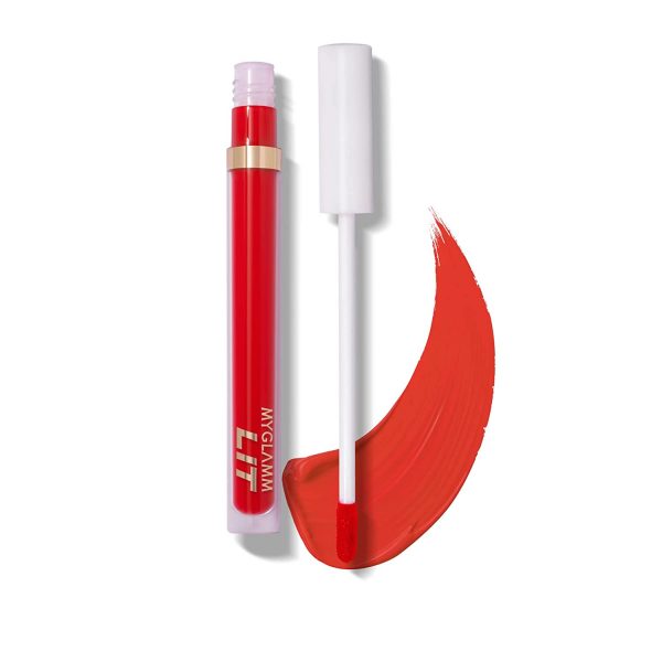 MyGlamm LIT Liquid Matte Lipstick-Super Swipe (Red), 3ml