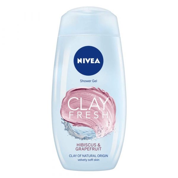 NIVEA Women Body Wash, Clay Fresh Hibiscus & Grapefruit Shower Gel, 250ml