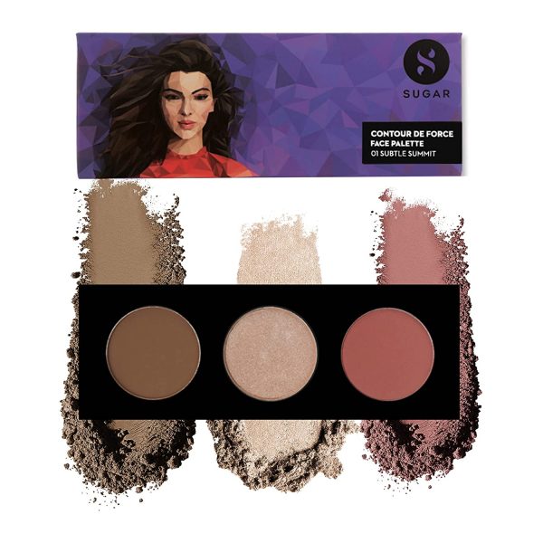 SUGAR Cosmetics, Face Palette with Lightweight Blush, Highlighter & Bronzer - 01 Subtle Summit