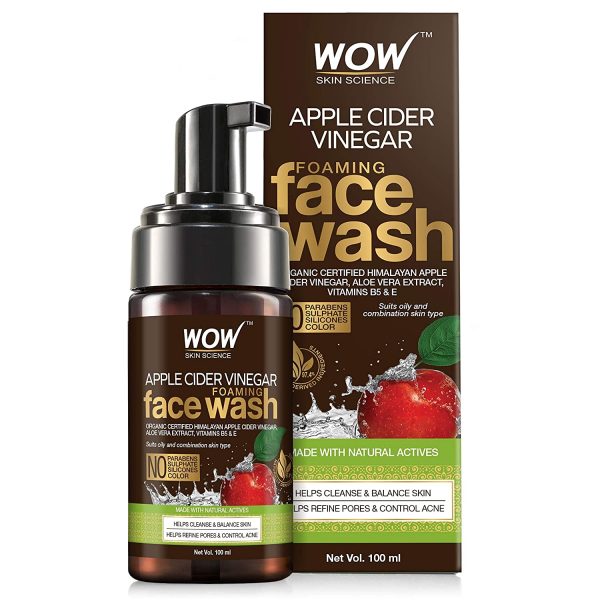 WOW Skin Science Apple Cider Vinegar Foaming Face Wash, 100ml