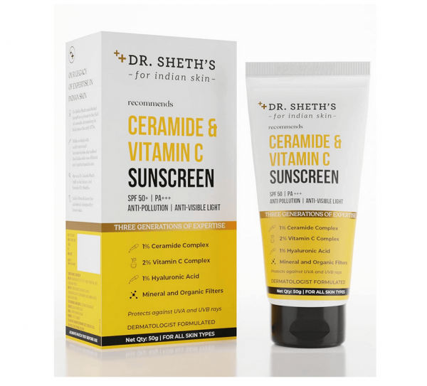 Dr. Sheth's Sunscreen SPF 50 Cream With Ceramide, PA+++, 50gm
