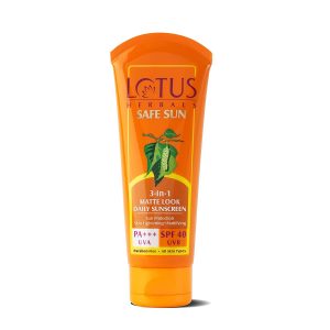 Lotus Herbals Safe Sun 3-In-1 Matte Look Daily Sunblock Lotion SPF 40, 100gm