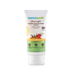 Mamaearth Ultra Light Indian Sunscreen Cream With SPF 50 PA+++, 80ml